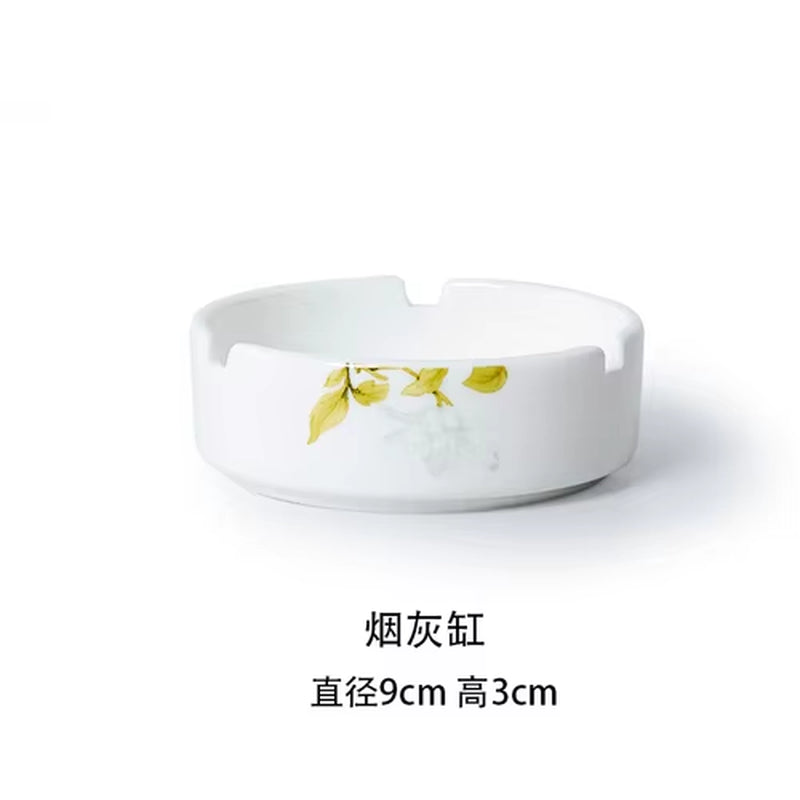 New Creative Simple Bone China Bowl and Dish Set European Style Hand-Painted Ceramic Plate Noodle Bowl Rice Bowl